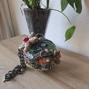 Colorful Beaded Clutch with Chain